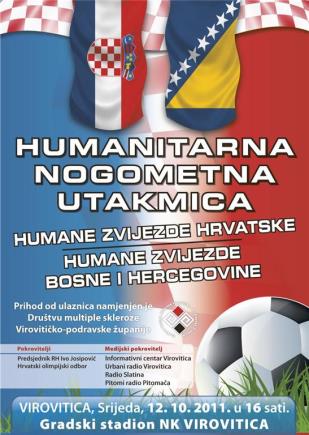 Uskoro humanitarna nogometna utakmica Humane zvijezde Hrvatske i Humane zvijezde Bosne i Hercegovine